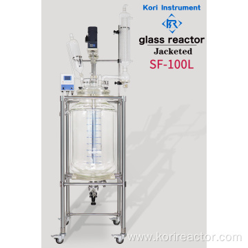 Double layer glass reactor with 100l reaction tank